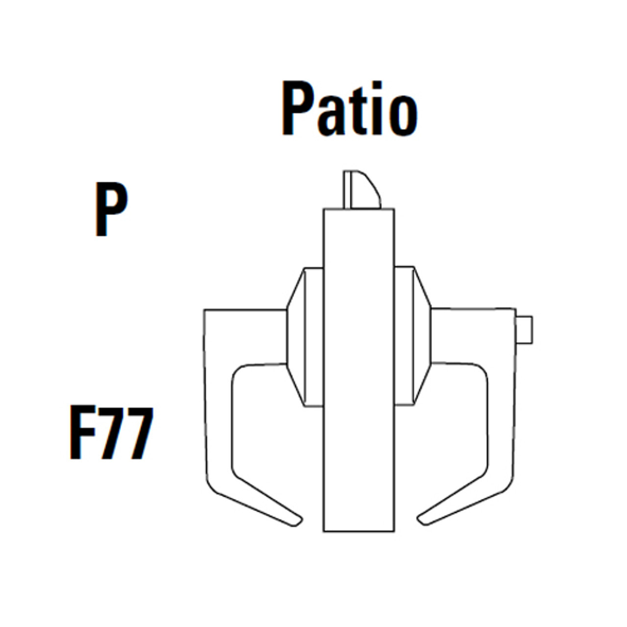 9K50P14KSTK618LM Best 9K Series Patio Heavy Duty Cylindrical Lever Locks in Bright Nickel