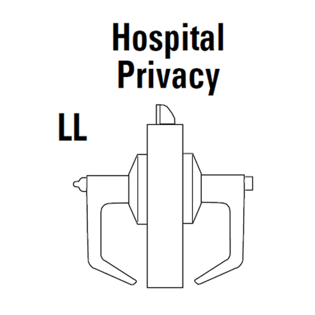 9K50LL14CS3605LM Best 9K Series Hospital Privacy Heavy Duty Cylindrical Lever Locks in Bright Brass
