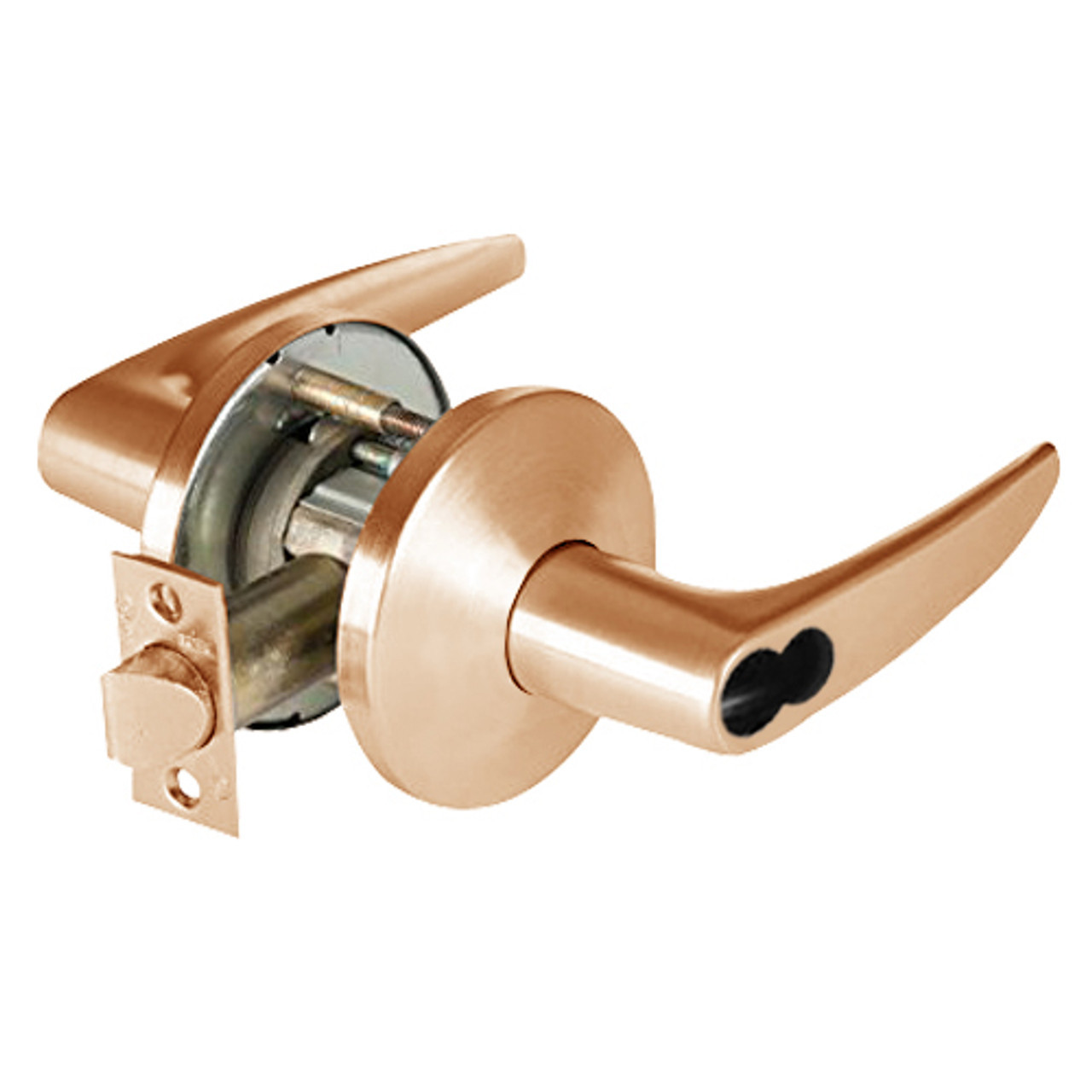 9K47C16LSTK612LM Best 9K Series Corridor Cylindrical Lever Locks with Curved without Return Lever Design Accept 7 Pin Best Core in Satin Bronze