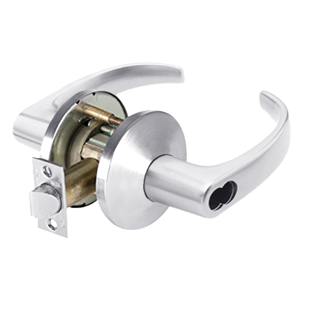 9K47C14LS3625LM Best 9K Series Corridor Cylindrical Lever Locks with Curved with Return Lever Design Accept 7 Pin Best Core in Bright Chrome