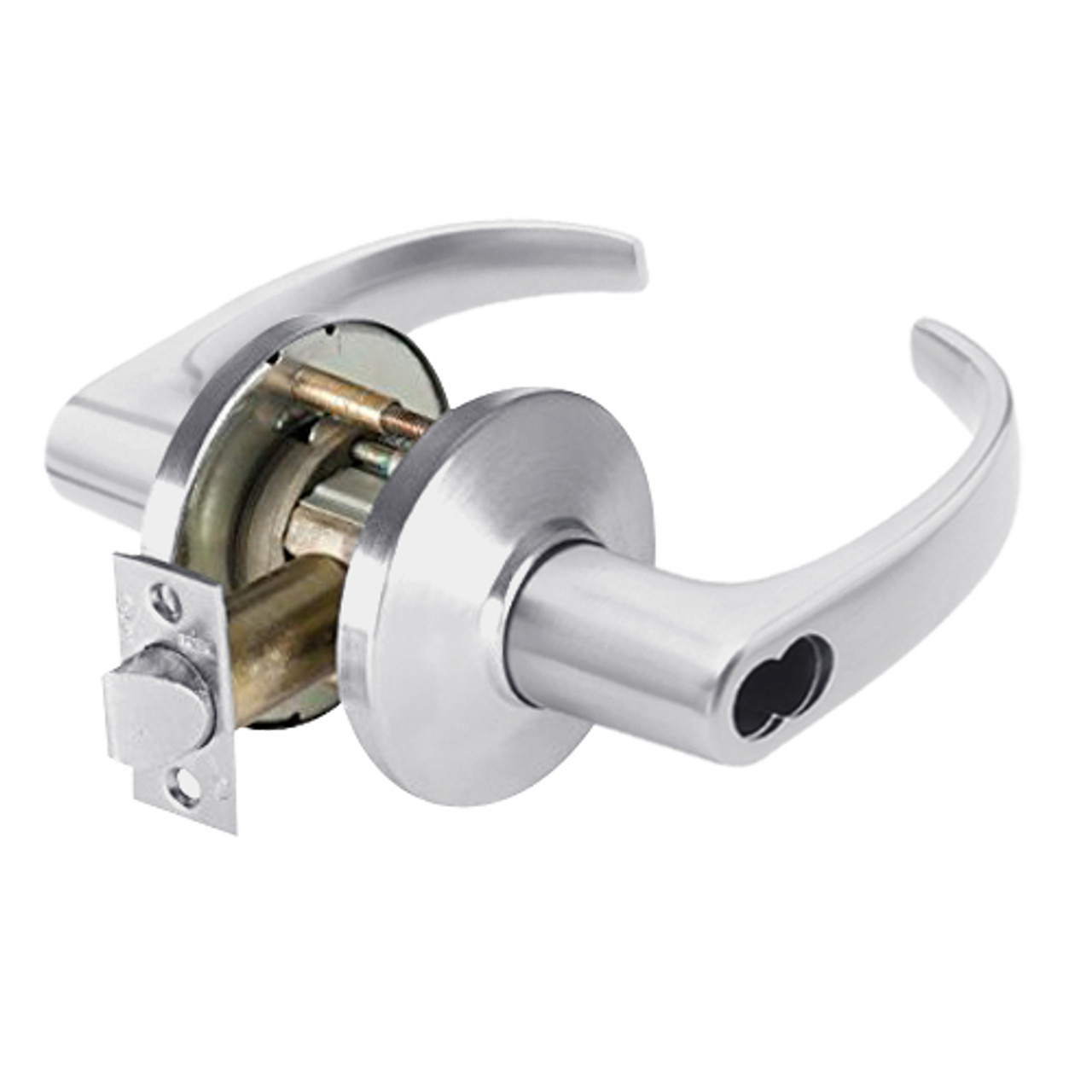 9K57C14DSTK626LM Best 9K Series Corridor Cylindrical Lever Locks with Curved with Return Lever Design Accept 7 Pin Best Core in Satin Chrome