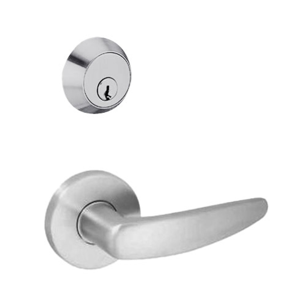 MSS-R-G-08-626-IC TownSteel Single Cylinder Front Door / Corridor Heavy Duty Sectional Mortise Lock with Gala Lever Prep for SFIC in Satin Chrome