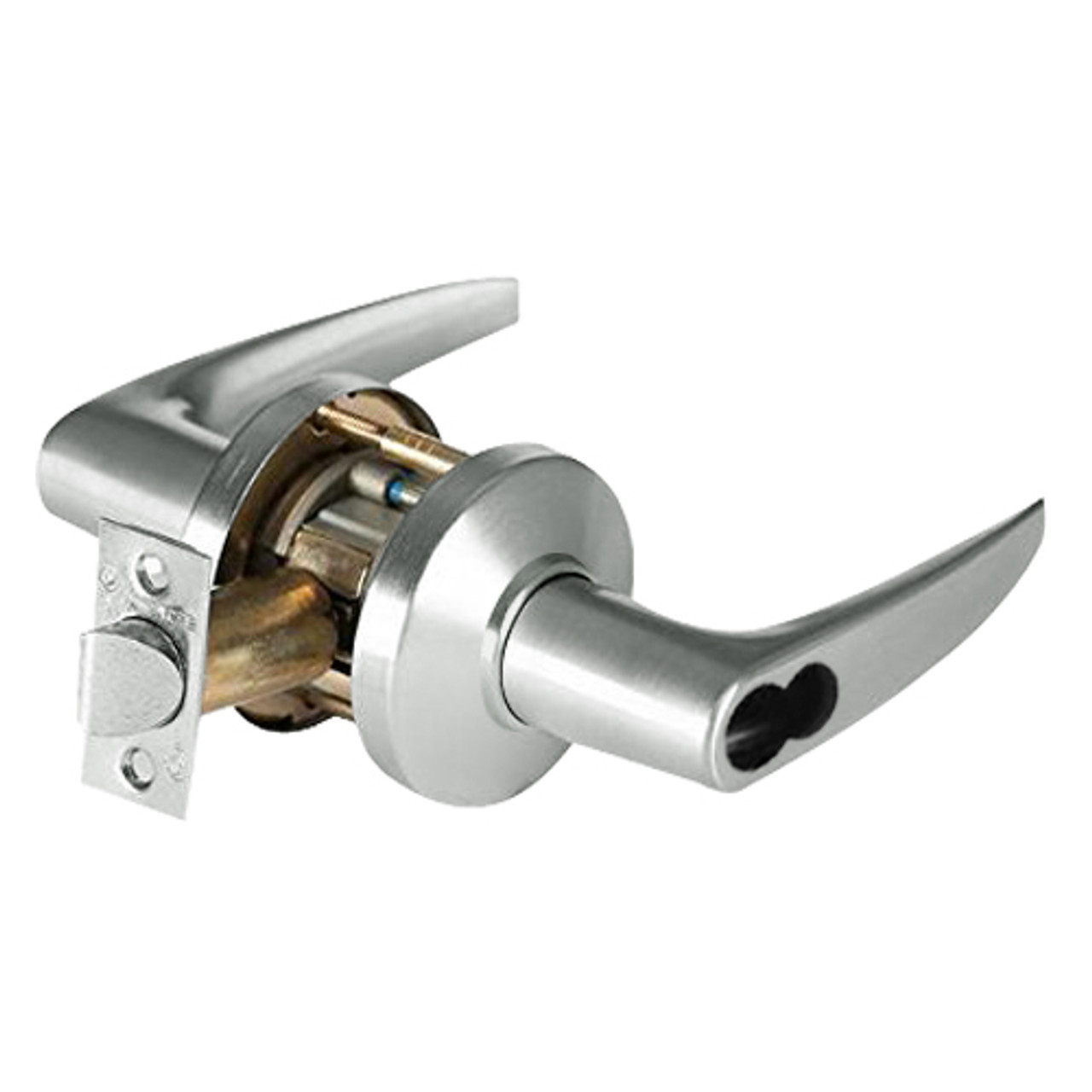 9K57G16CSTK618LM Best 9K Series Storeroom Cylindrical Lever Locks with Curved without Return Lever Design Accept 7 Pin Best Core in Bright Nickel