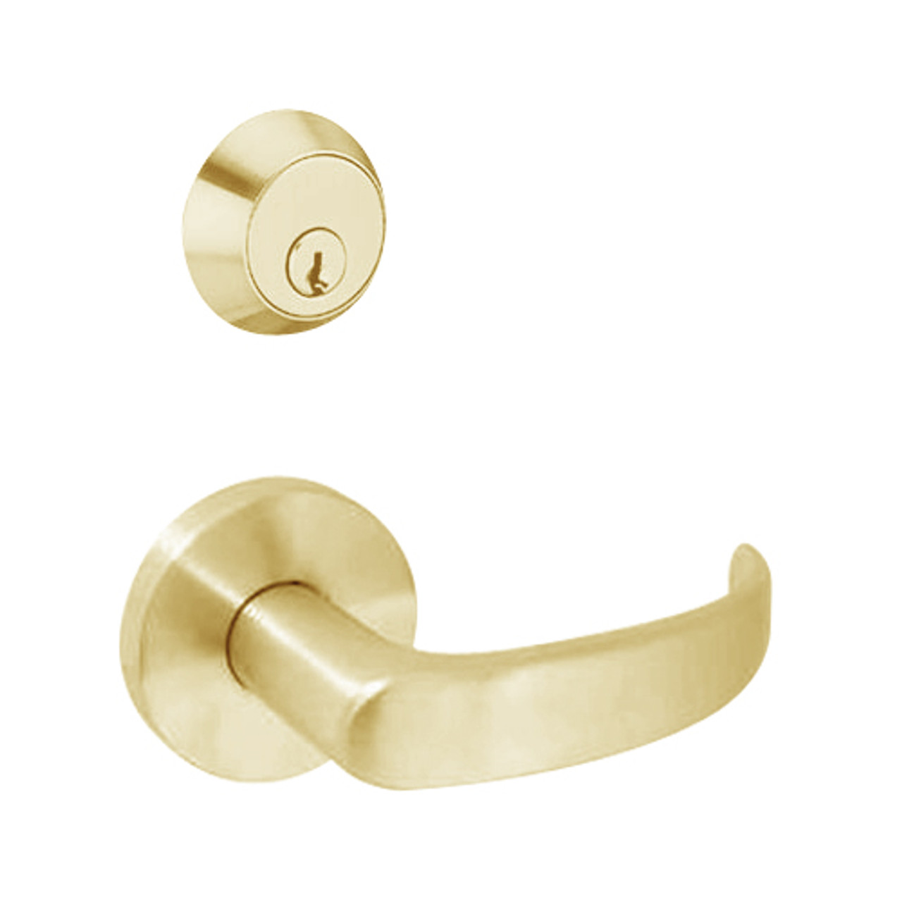 MSS-R-Q-04-606-IC TownSteel Single Cylinder Entry/Office Heavy Duty Sectional Mortise Lock with Quest Lever Prep for SFIC in Satin Brass
