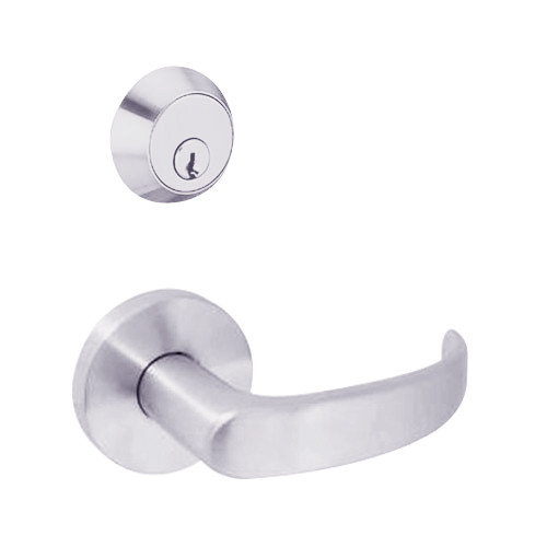 MSS-R-Q-13-629-IC TownSteel Single Cylinder Dormitory / Exit Heavy Duty Sectional Mortise Lock with Quest Lever Prep for SFIC in Bright Stainless Steel