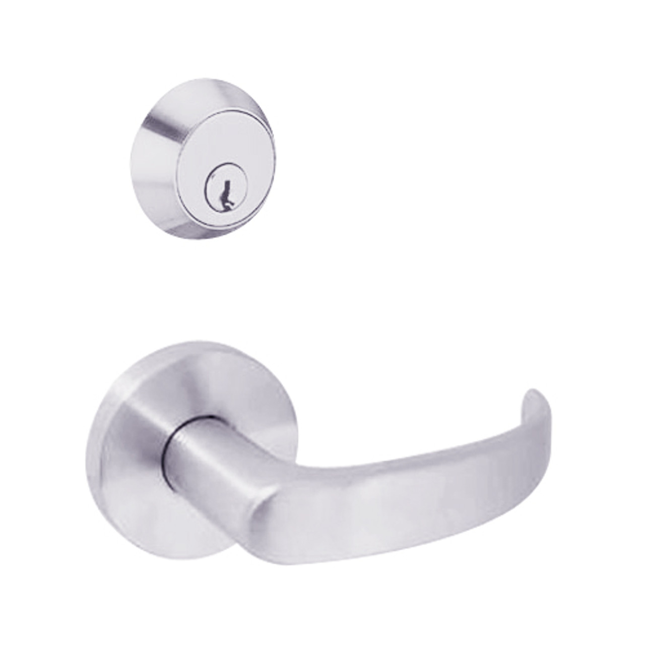 MSS-L-Q-15-629-IC TownSteel Single Cylinder Hotel Heavy Duty Low Sectional Mortise Lock with Quest Lever Prep for SFIC in Bright Stainless Steel