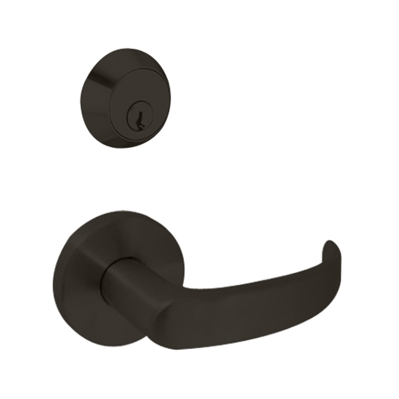 MSS-L-Q-29-622-IC TownSteel Single Cylinder Classroom Deadbolt Heavy Duty Low Sectional Mortise Lock with Quest Lever Prep for SFIC in Oil Rubbed Bronze