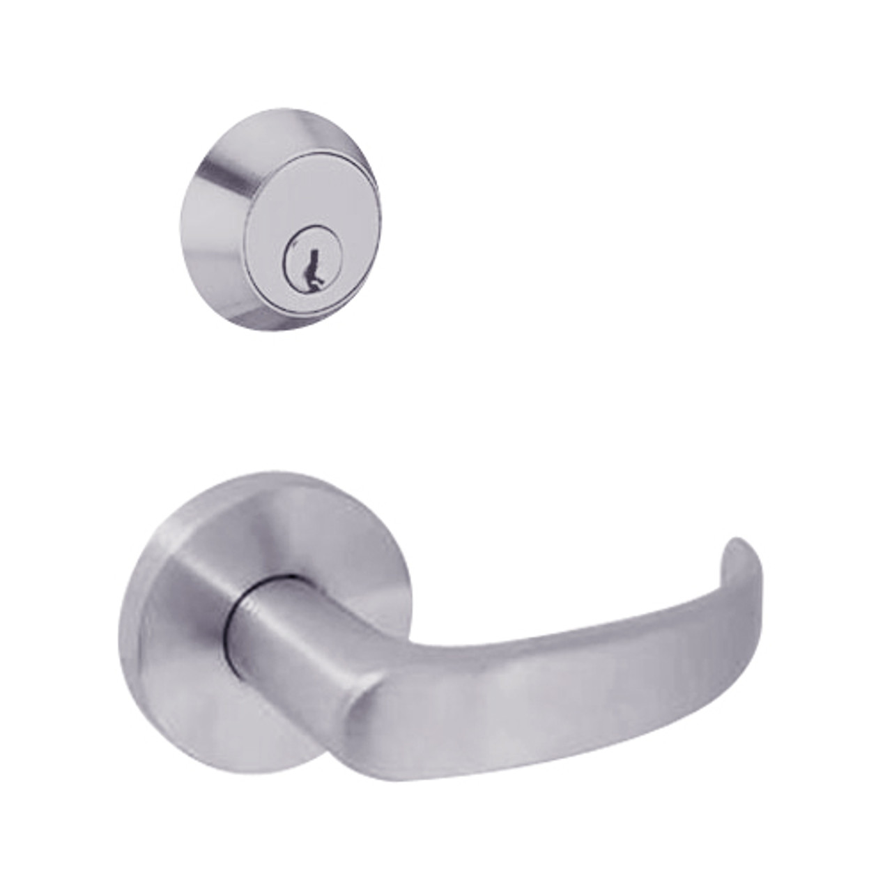 MSS-L-Q-81-630-IC TownSteel Single Cylinder Hotel Privacy Heavy Duty Low Sectional Mortise Lock with Quest Lever Prep for SFIC in Satin Stainless Steel