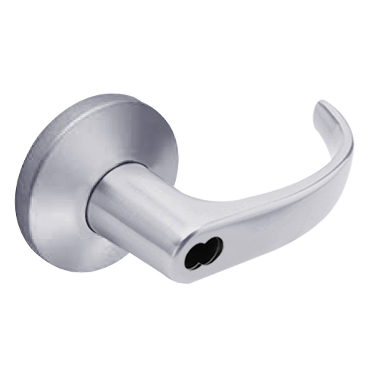 9K57A14KS3626 Best 9K Series Dormitory or Storeroom Cylindrical Lever Locks with Curved with Return Lever Design Accept 7 Pin Best Core in Satin Chrome