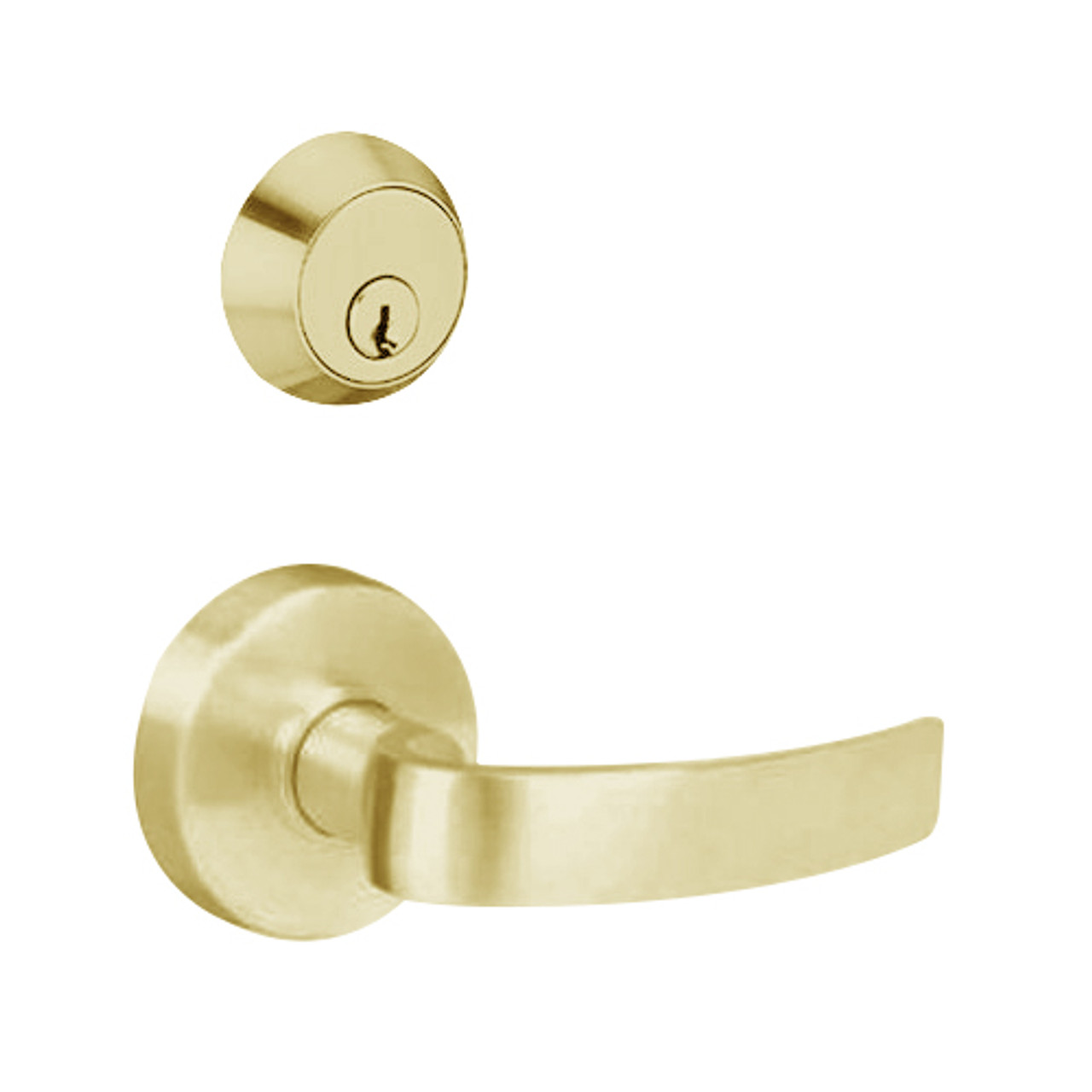 MSS-R-A-32-606-IC TownSteel Double Cylinder Intruder Latch Bolt Heavy Duty Sectional Mortise Lock with Artistic Lever Prep for SFIC in Satin Brass