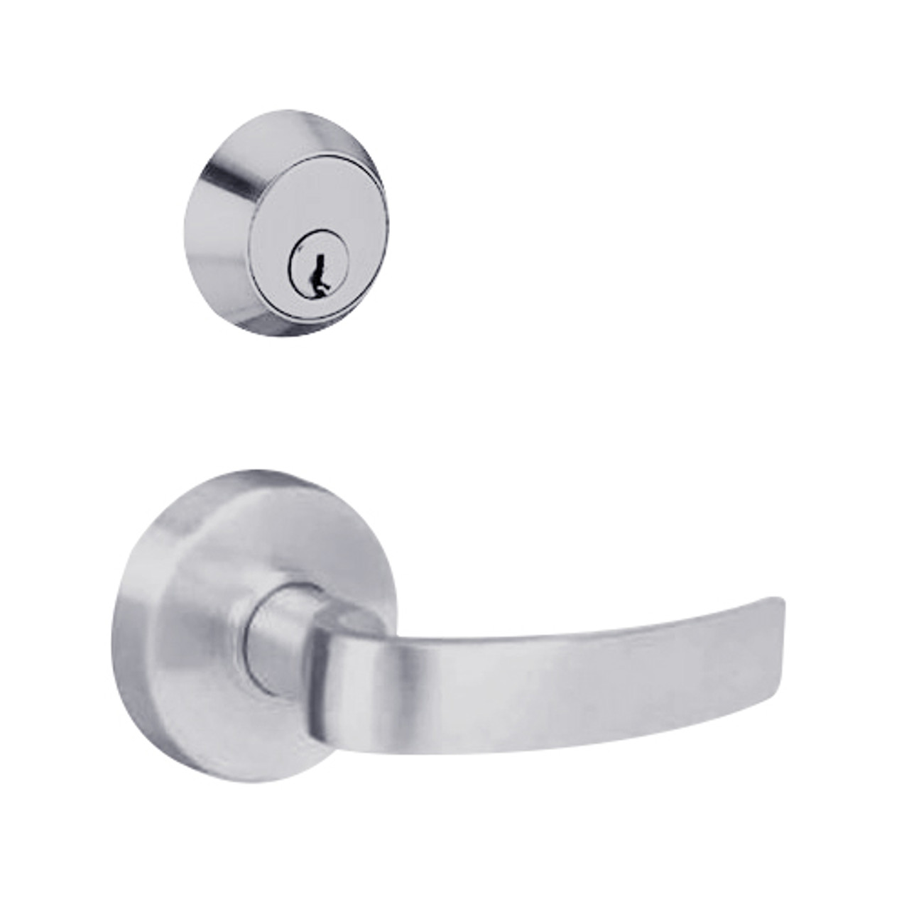 MSS-L-A-82-626-IC TownSteel Double Cylinder Storeroom Heavy Duty Low Sectional Mortise Lock with Artistic Lever Prep for SFIC in Satin Chrome