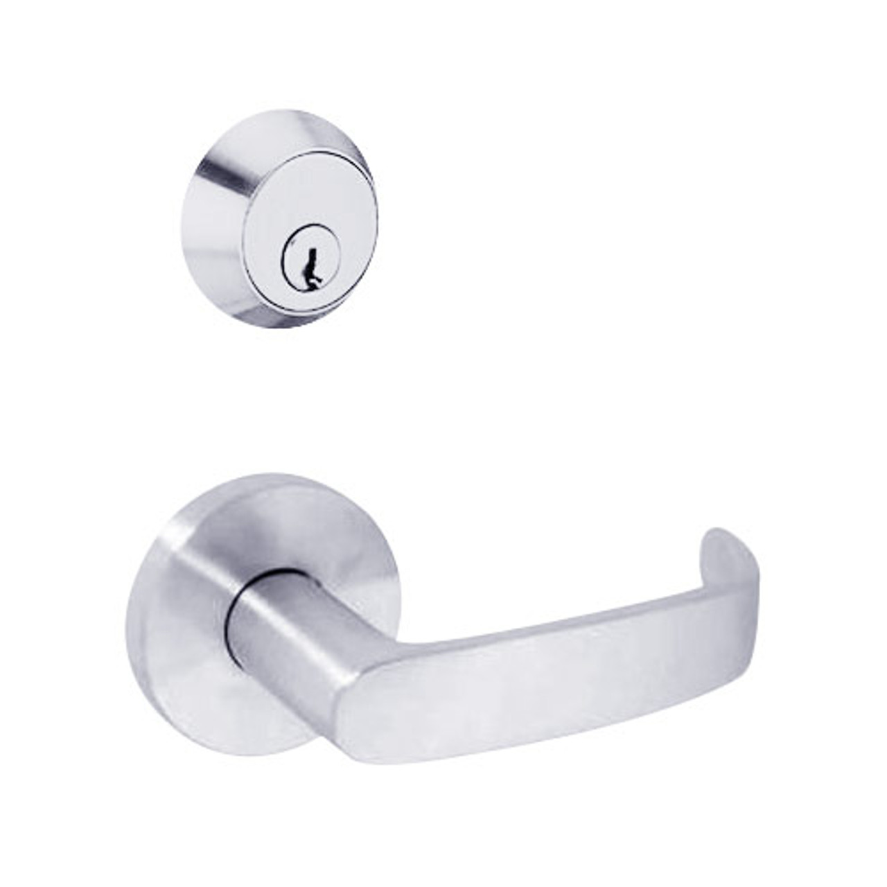 MSS-L-I-05-625 TownSteel Single Cylinder Classroom Heavy Duty Low Sectional Mortise Lock with Imperial Lever in Bright Chrome