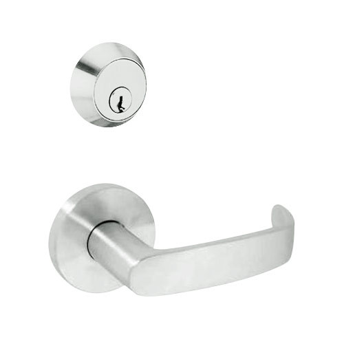 MSS-R-I-21-629 TownSteel Single Cylinder Dormitory with Deadbolt Heavy Duty Sectional Mortise Lock with Imperial Lever in Bright Stainless Steel
