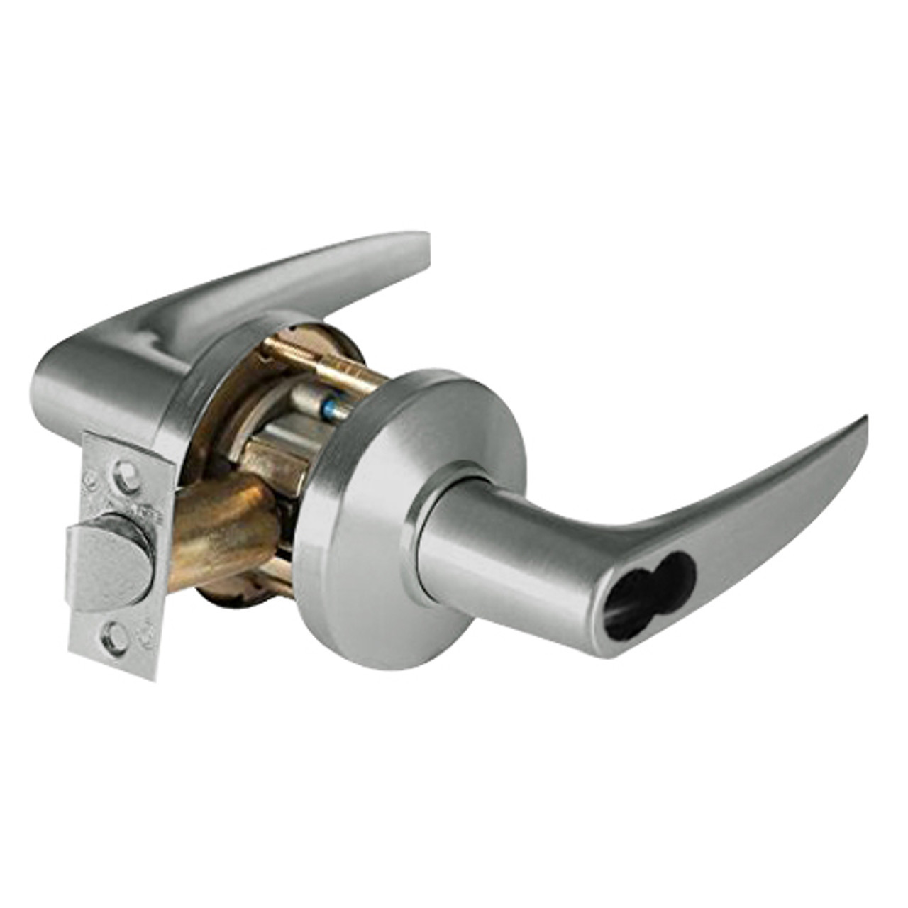 9KW37DEU16CS3619RQELM Best 9KW Series Fail Secure Electromechanical Heavy Duty Cylindrical Lock with Curved w/ No Return Style in Satin Nickel