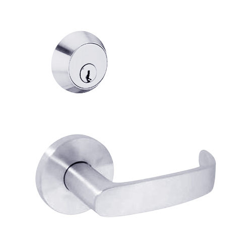 MSS-L-I-35-625 TownSteel Double Cylinder Storeroom with Deadbolt Heavy Duty Low Sectional Mortise Lock with Imperial Lever in Bright Chrome