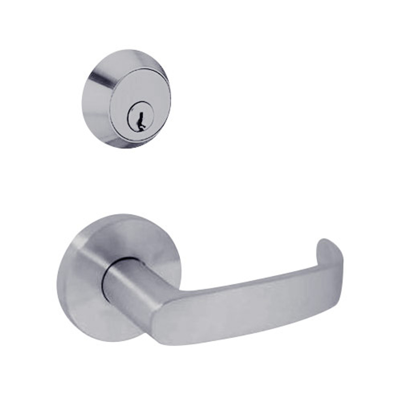 MSS-L-I-09-626-IC TownSteel Double Cylinder Apartment / Exit / Public Toilet Heavy Duty Low Sectional Mortise Lock with Imperial Lever Prep for SFIC in Satin Chrome