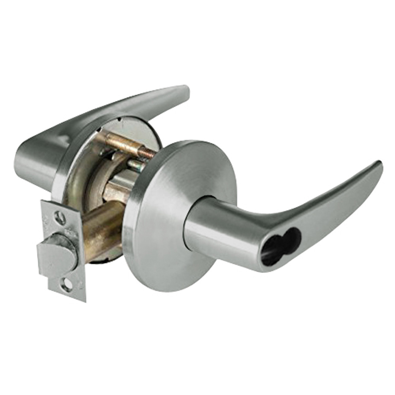 9KW47DEU16LS3619RQE Best 9KW Series Fail Secure Electromechanical Heavy Duty Cylindrical Lock with Curved w/ No Return Style in Satin Nickel