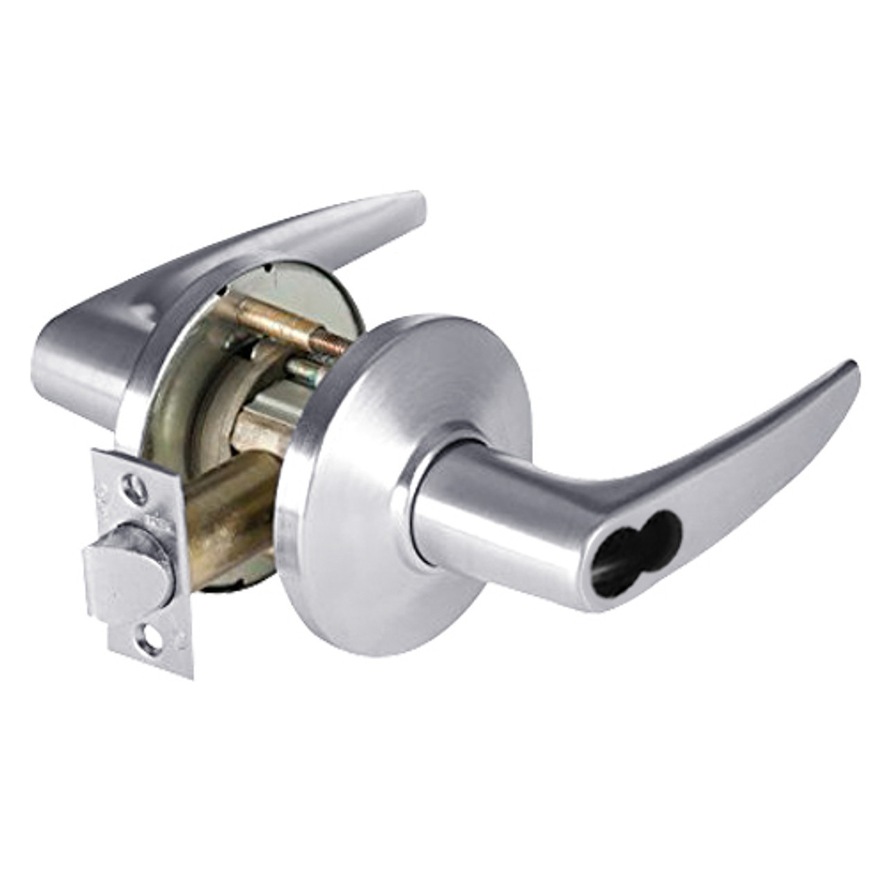 9KW47DEU16DS3625LM Best 9KW Series Fail Secure Electromechanical Heavy Duty Cylindrical Lock with Curved w/ No Return Style in Bright Chrome