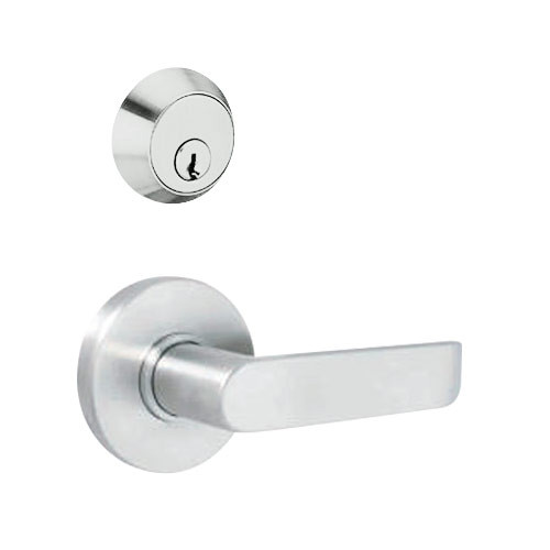 MSS-L-C-16-629 TownSteel Double Cylinder Deadlock Heavy Duty Low Sectional Mortise Lock with Congress Lever in Bright Stainless Steel