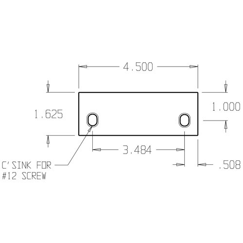 FF-45-BP Don Jo Filler Plate Dimensional View