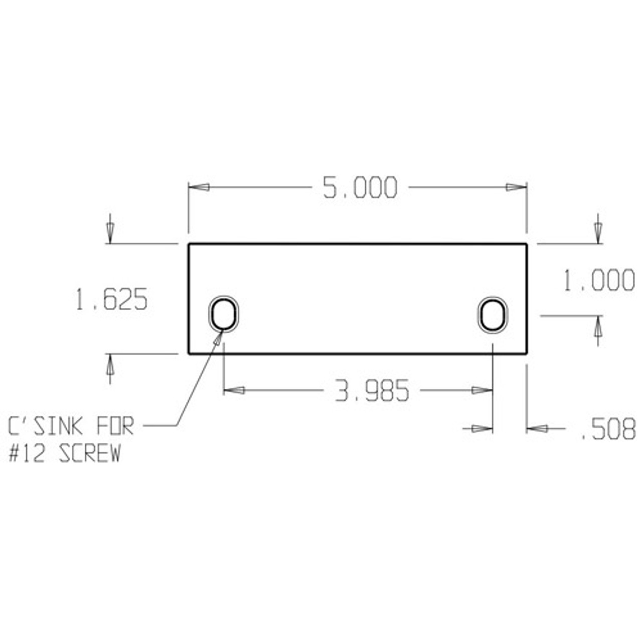 FF-50-DU Don Jo Filler Plate Dimensional View FF-50-DU Don Jo Filler Plate Dimensional View