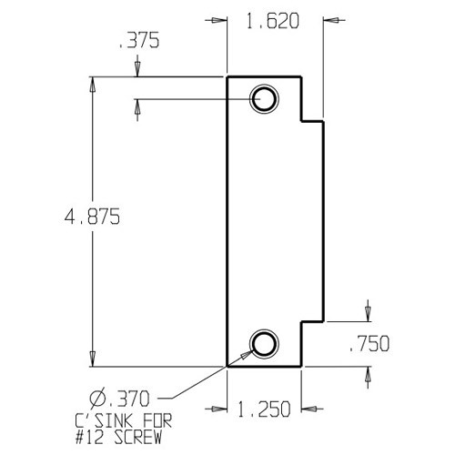 FS-260-BP Don Jo Filler Plate Dimensional View