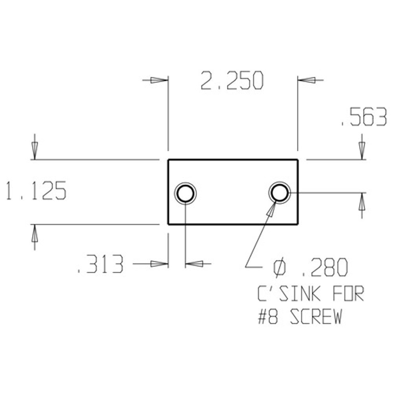 EF-161-CP Don Jo Filler Plate Dimensional View