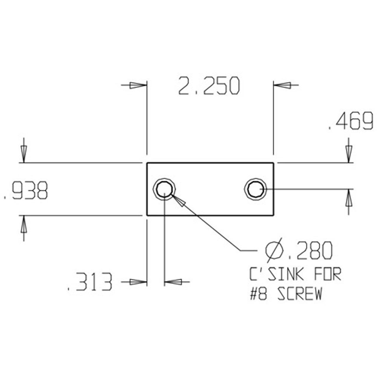 FB-225-BP Don Jo Filler Plate Dimensional View