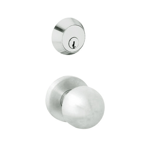 MSS-R-R-07-629 TownSteel Single Cylinder Storeroom / Closet Heavy Duty Sectional Mortise Lock with Regal Knob in Bright Stainless Steel