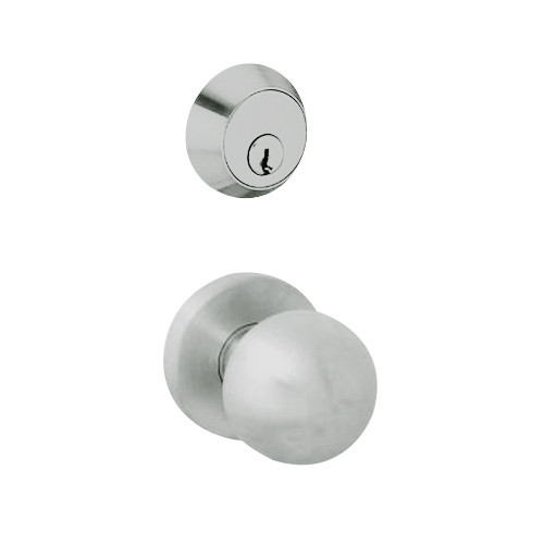 MSS-L-R-08-630 TownSteel Single Cylinder Front Door / Corridor Heavy Duty Low Sectional Mortise Lock with Regal Knob in Satin Stainless Steel