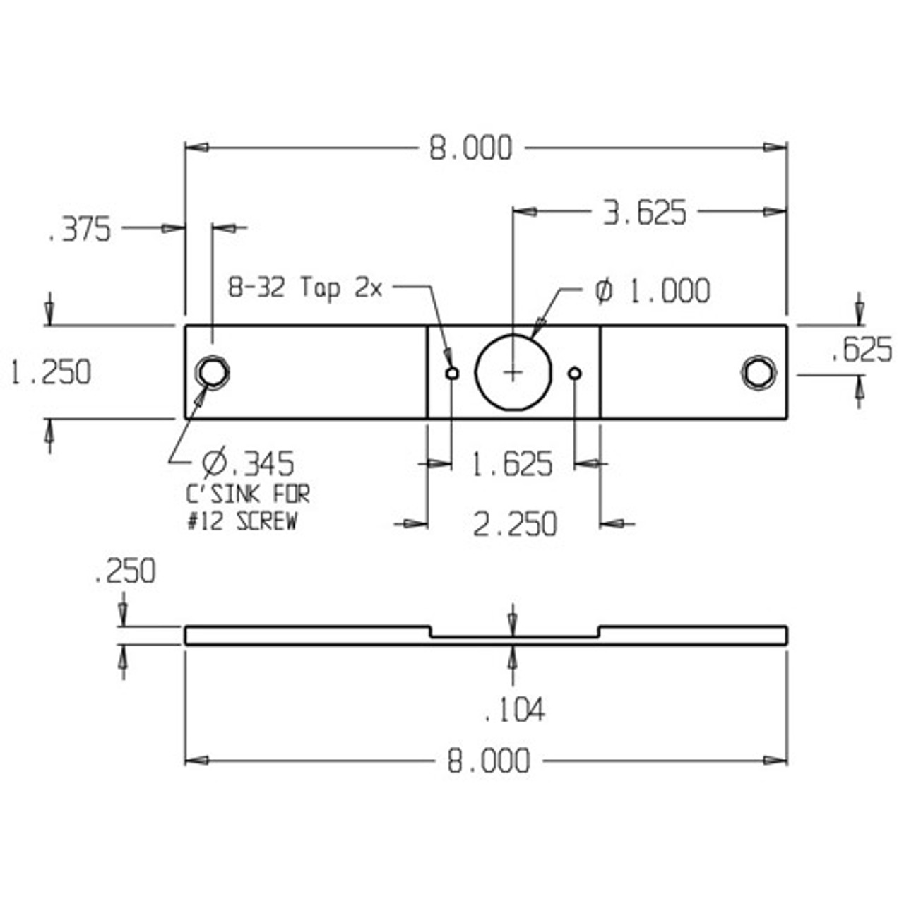 CV-86-DU Don Jo Conversion Plate Dimensional View