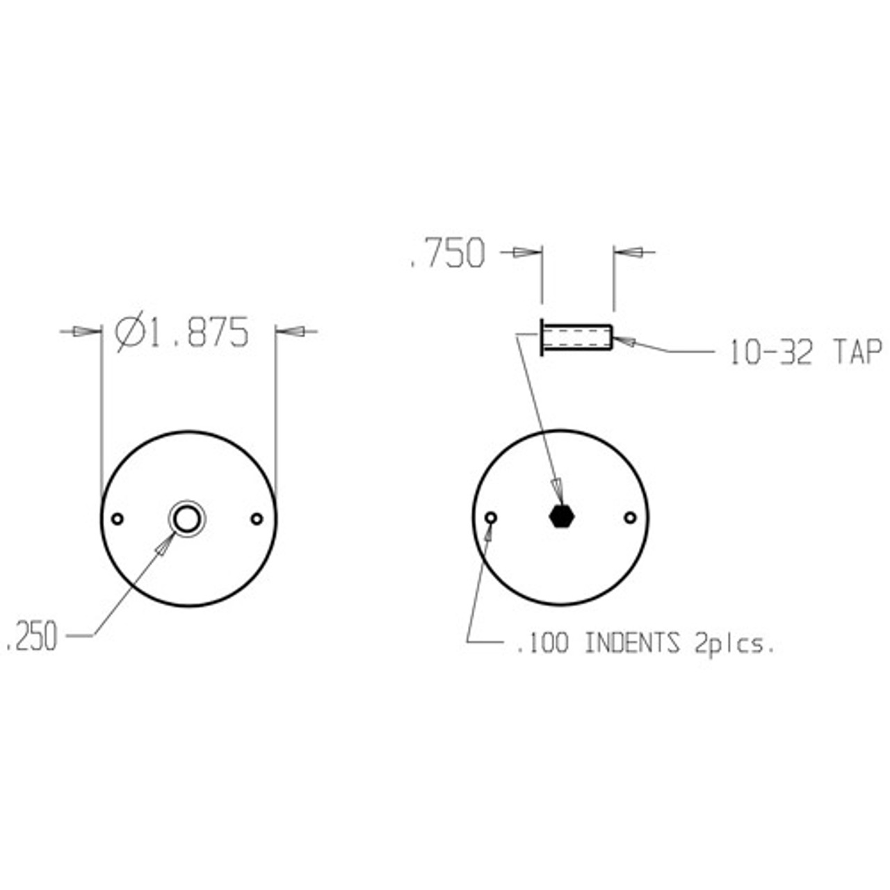 BF-178-CP Don Jo Hole Filler Plate Dimensional View