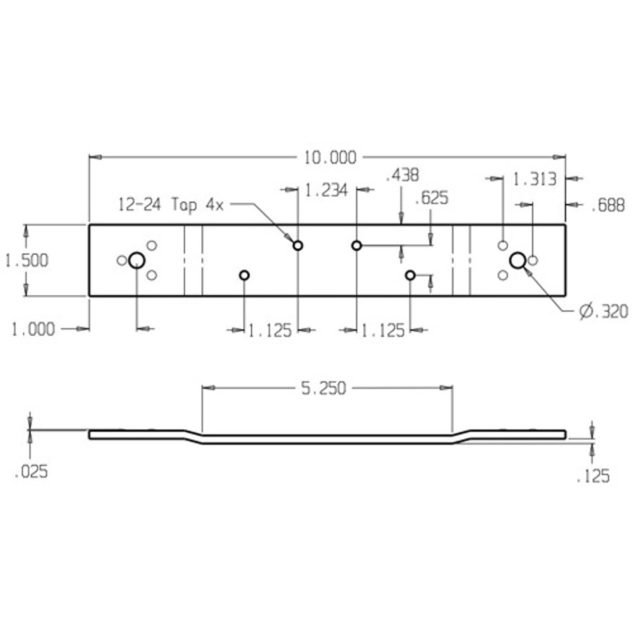 HR-150 Don Jo Hinge Reinforcement Dimensional View