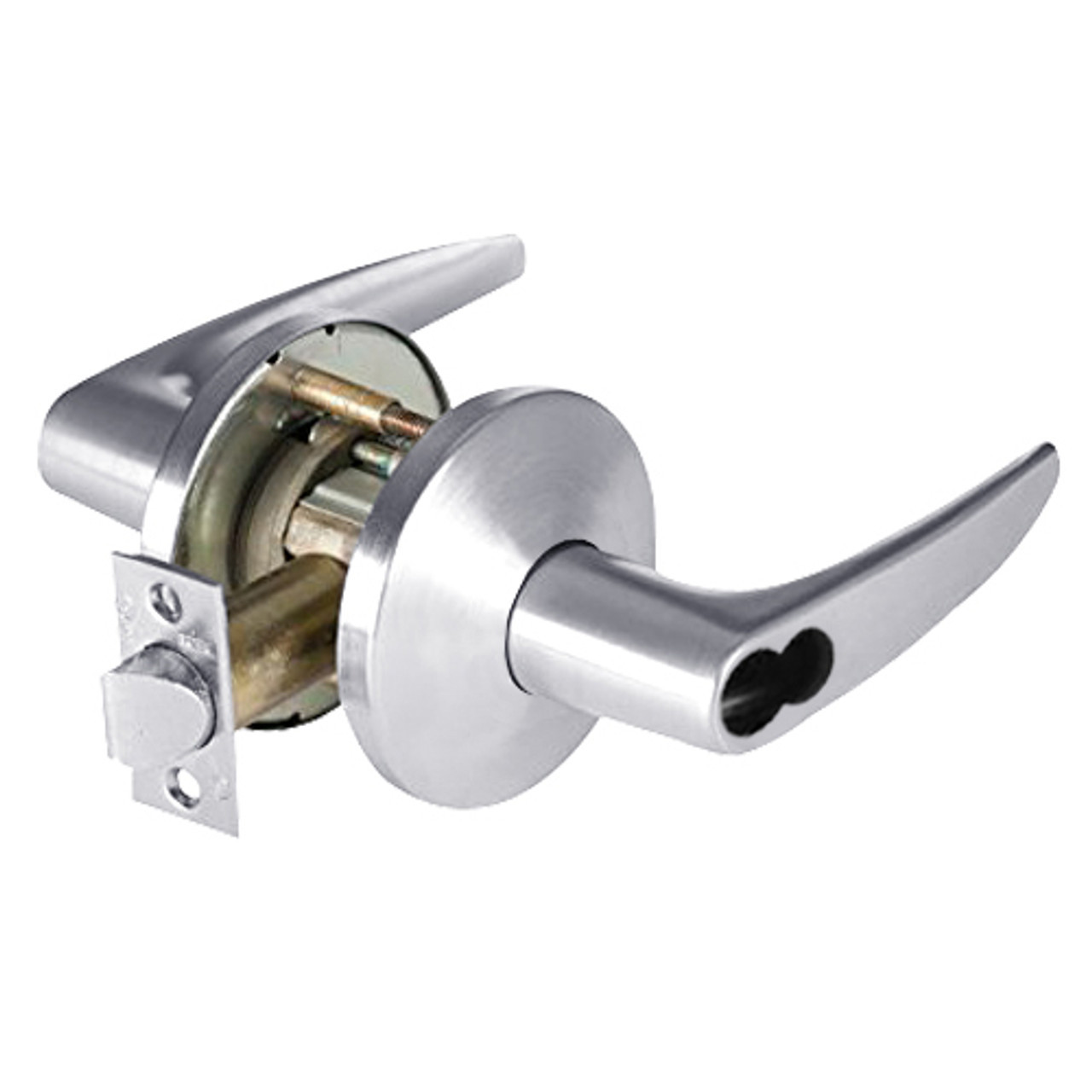 9KW57DEU16LSTK625 Best 9KW Series Fail Secure Electromechanical Heavy Duty Cylindrical Lock with Curved w/ No Return Style in Bright Chrome