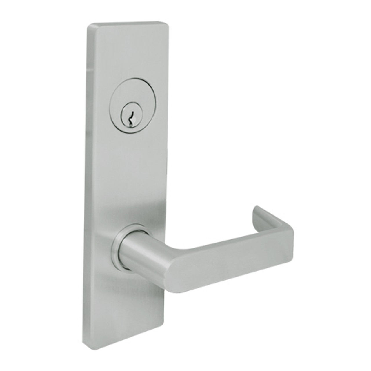MSE-L-S-12-630 TownSteel Single Cylinder Dormitory / Exit Heavy Duty Low Escutcheon Mortise Lock with Sentinel Lever in Satin Stainless Steel