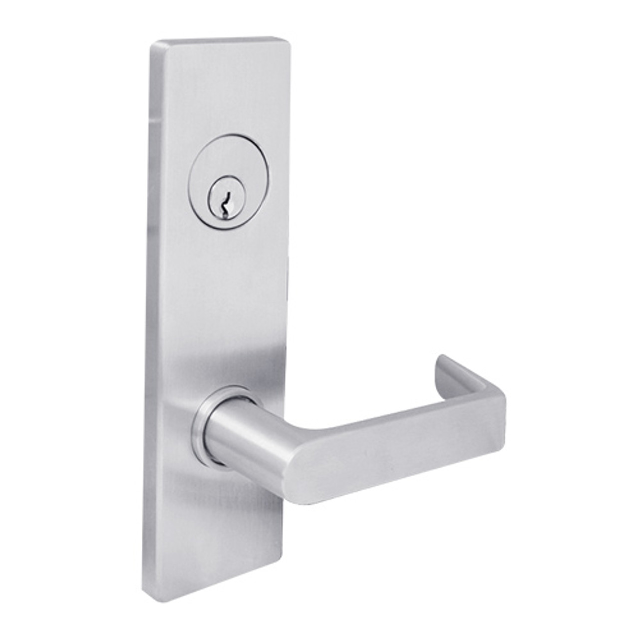 MSE-L-S-29-626 TownSteel Single Cylinder Classroom Deadbolt Heavy Duty Low Escutcheon Mortise Lock with Sentinel Lever in Satin Chrome