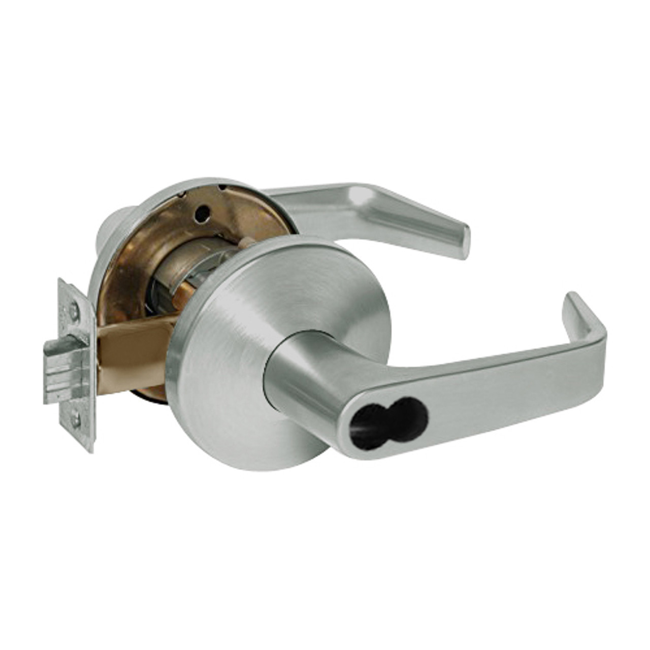 9KW57DEL15LS3619RQELM Best 9KW Series Fail Safe Electromechanical Heavy Duty Cylindrical Lock with Contour w/ Angle Return Style in Satin Nickel