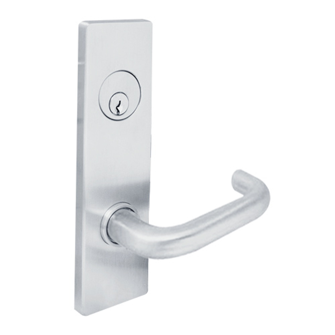 MSE-L-T-13-629 TownSteel Single Cylinder Dormitory / Exit Heavy Duty Low Escutcheon Mortise Lock with Tango Lever in Bright Stainless Steel