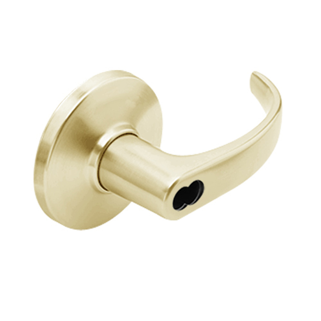 9K47H14DSTK606 Best 9K Series Hotel Cylindrical Lever Locks with Curved with Return Lever Design Accept 7 Pin Best Core in Satin Brass