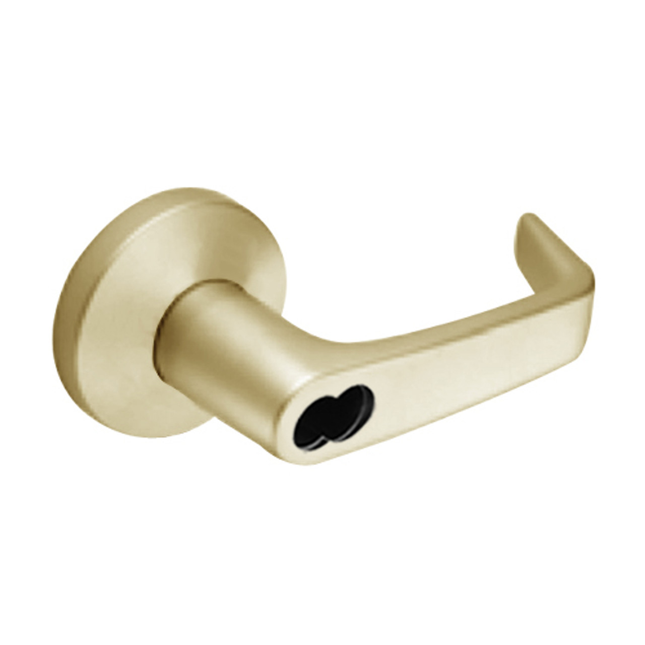 9K47H15KSTK606 Best 9K Series Hotel Cylindrical Lever Locks with Contour Angle with Return Lever Design Accept 7 Pin Best Core in Satin Brass
