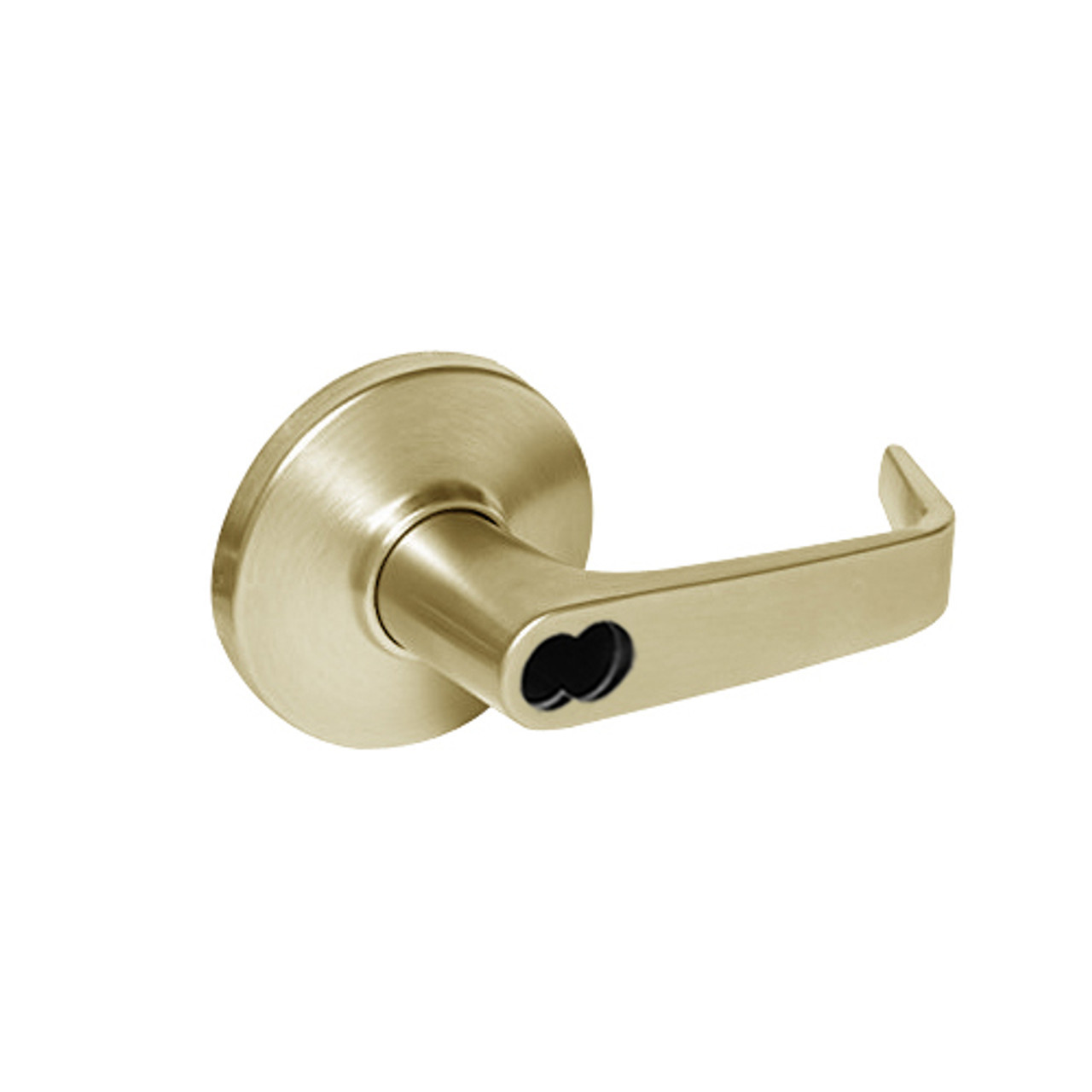 9K47H15DS3606 Best 9K Series Hotel Cylindrical Lever Locks with Contour Angle with Return Lever Design Accept 7 Pin Best Core in Satin Brass
