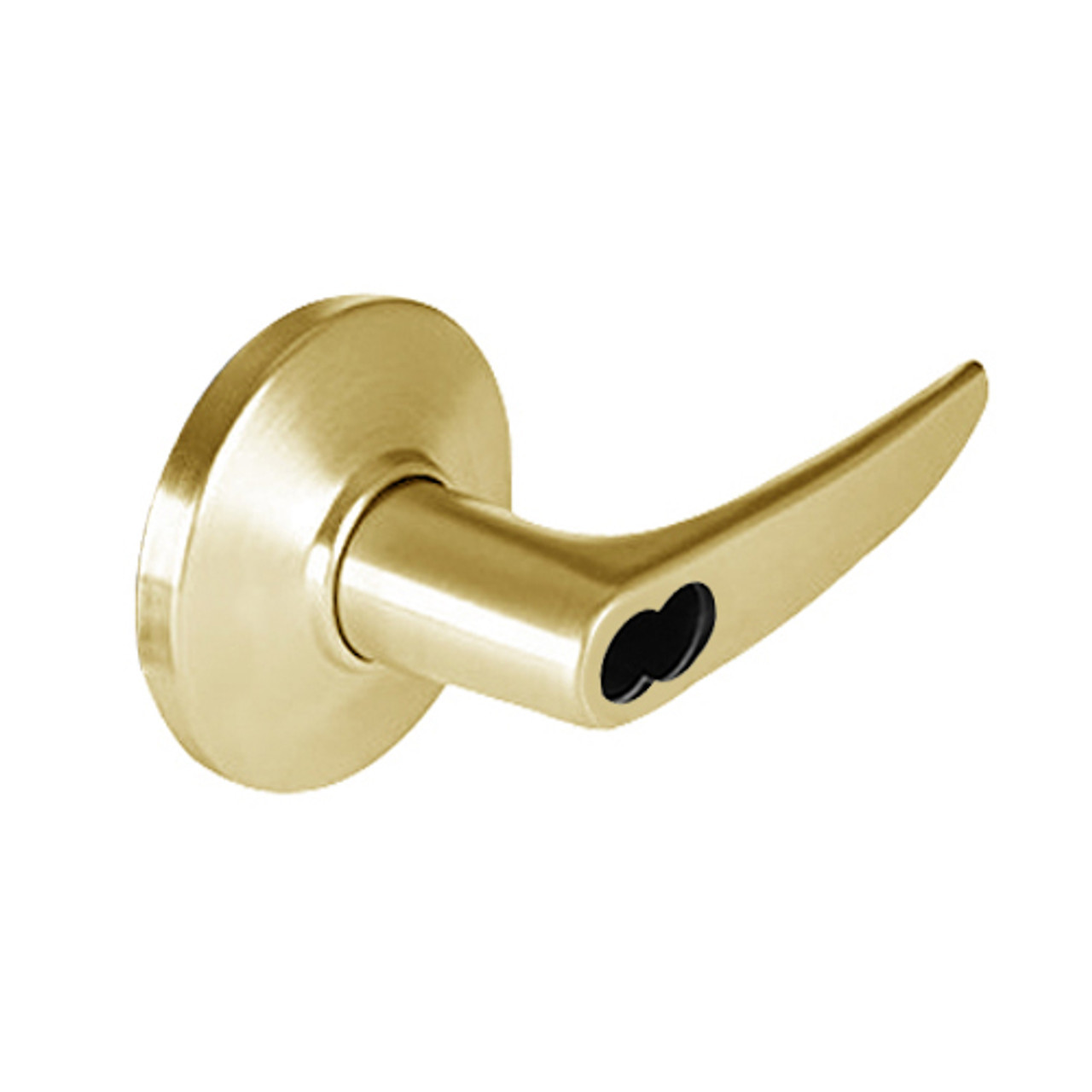 9K47H16DSTK605 Best 9K Series Hotel Cylindrical Lever Locks with Curved without Return Lever Design Accept 7 Pin Best Core in Bright Brass