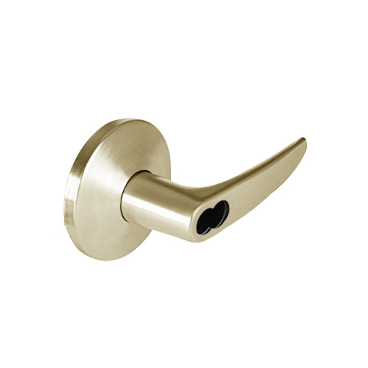 9K47H16LSTK606 Best 9K Series Hotel Cylindrical Lever Locks with Curved without Return Lever Design Accept 7 Pin Best Core in Satin Brass