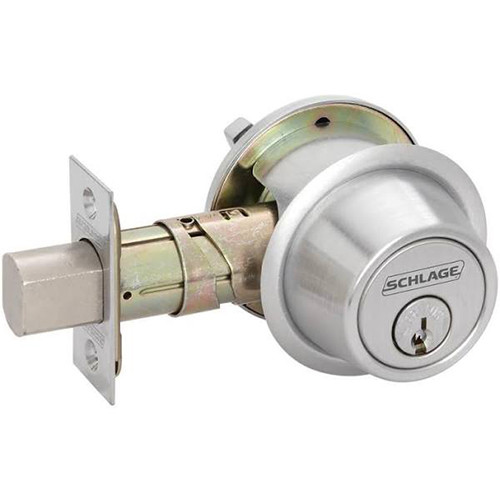 B562P-625 Schlage Grade 2 Double Cylinder Deadbolt in Bright Chrome