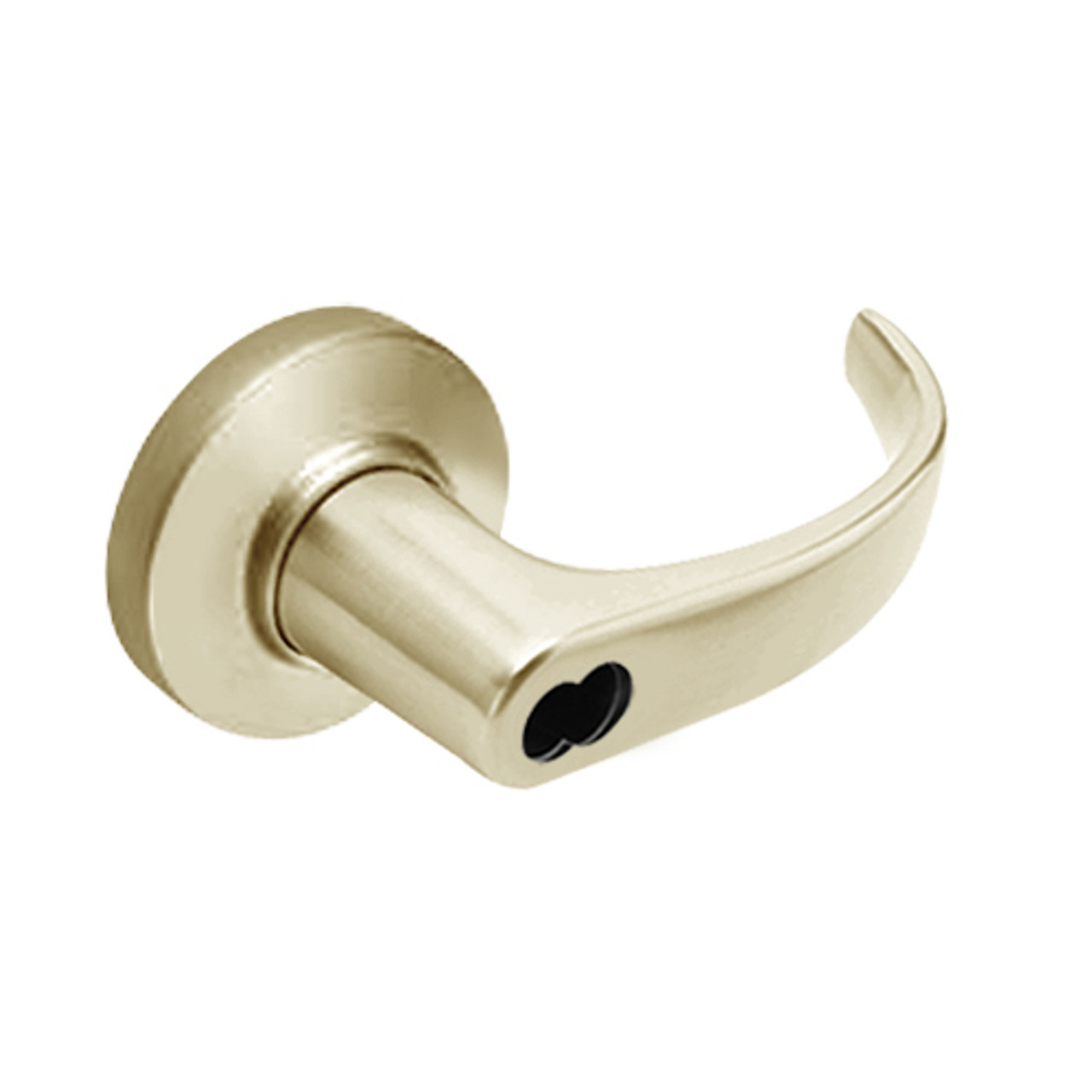 9K57H14CSTK606 Best 9K Series Hotel Cylindrical Lever Locks with Curved with Return Lever Design Accept 7 Pin Best Core in Satin Brass