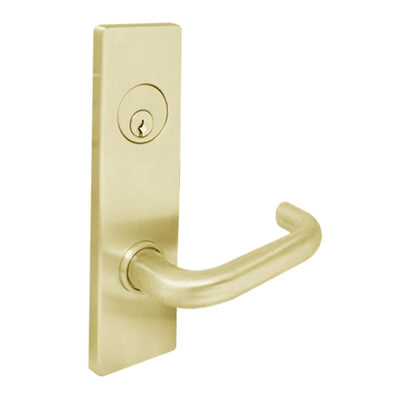 MSE-R-T-09-606-IC TownSteel Double Cylinder Apartment / Exit / Public Toilet Heavy Duty Low Escutcheon Mortise Lock with Tango Lever Prep for SFIC in Satin Brass