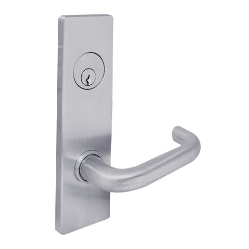 MSE-L-T-30-626-IC TownSteel Double Cylinder Institutional Heavy Duty Low Escutcheon Mortise Lock with Tango Lever Prep for SFIC in Satin Chrome