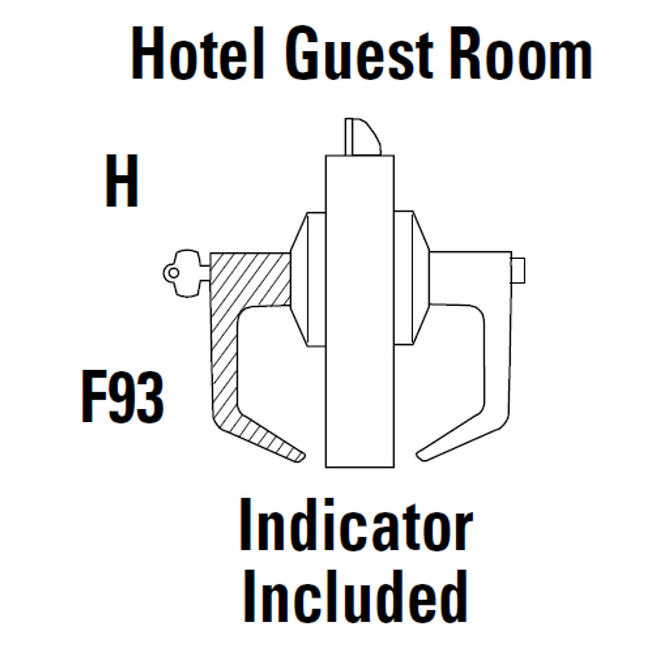 9K57H16LS3618 Best 9K Series Hotel Cylindrical Lever Locks with Curved without Return Lever Design Accept 7 Pin Best Core in Bright Nickel
