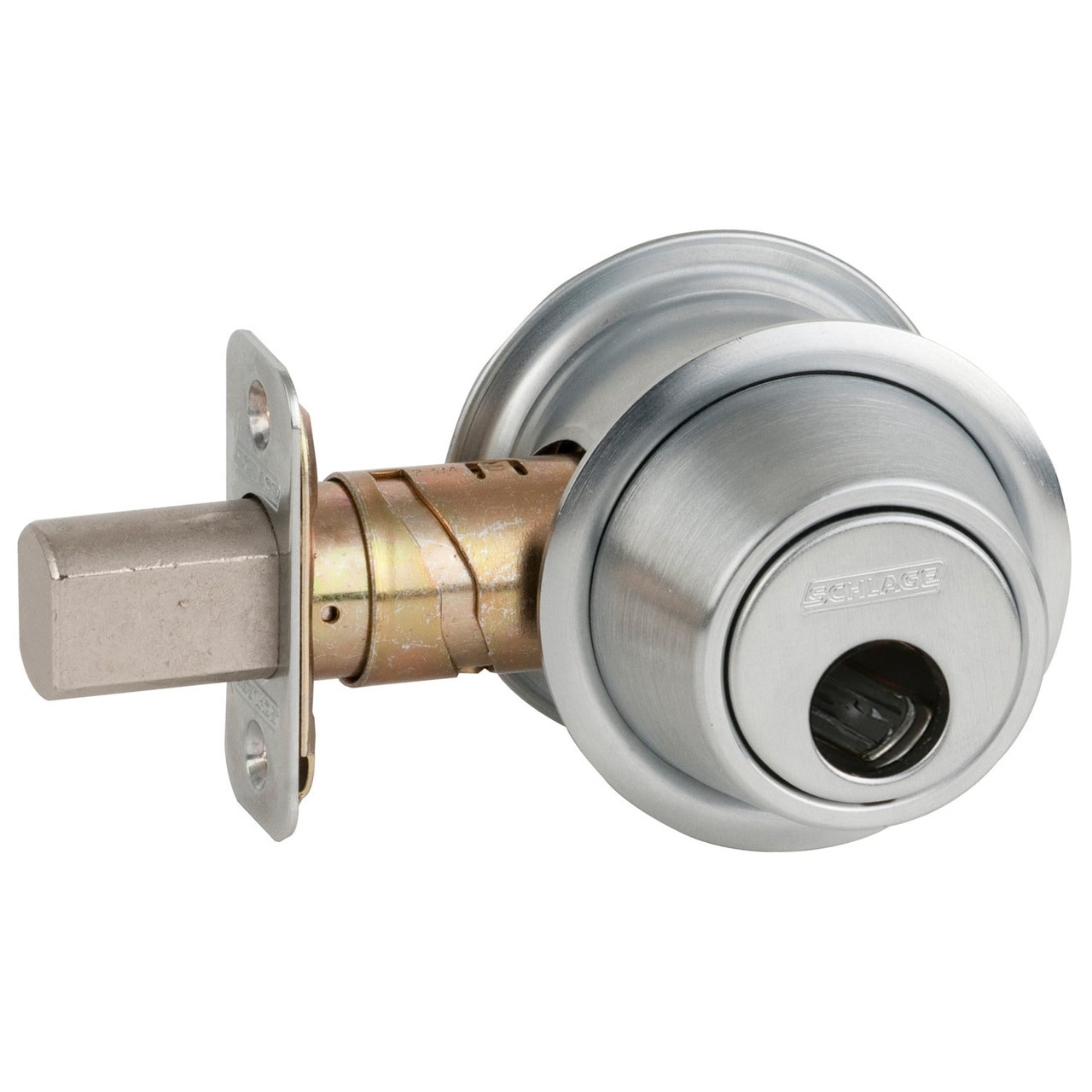 B560FL-626 Schlage Fire Rated Grade 2 Single Cylinder Deadbolt with Less Core in Satin Chrome B560FL-626 Schlage Fire Rated Grade 2 Single Cylinder Deadbolt with Less Core in Satin Chrome