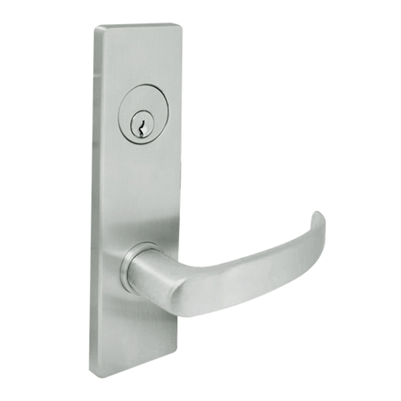 MSE-R-Q-12-630 TownSteel Single Cylinder Dormitory / Exit Heavy Duty Low Escutcheon Mortise Lock with Quest Lever in Satin Stainless Steel